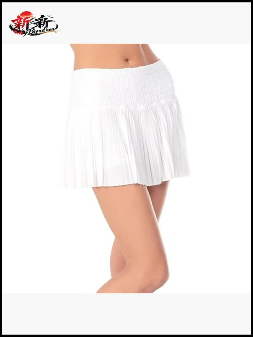 Long Pleated Smocked Skirt Performance Jersey Tennis